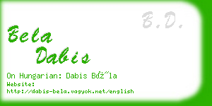 bela dabis business card